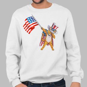 Dabbing Cat Oncle Sam Holding An America Flag Tshirt 1 Dabbing Cat Oncle Sam Holding An America Flag Tshirt