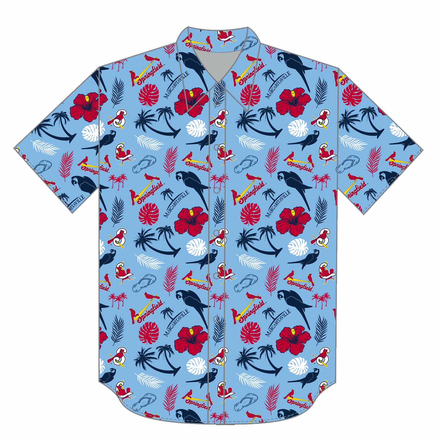 2025 Springfield Cardinals Margaritaville Tropical Hawaiian Shirt 2025 Springfield Cardinals Margaritaville Tropical Hawaiian Shirt