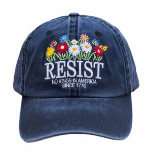 Resistance Floral USA Kingless Embroidery Washed Cotton Hat