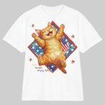 4th of July Cat Shirt Live love enjoy life cat Tee