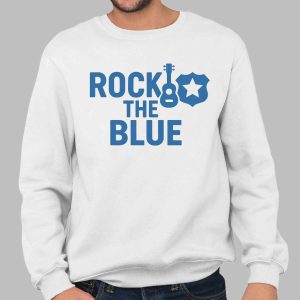 Guitar and Badge Rock the Blue Shirt