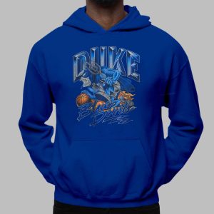 Duke Blue Devils Retro Basketball Flame Mascot Shirt 1 Duke Blue Devils Retro Basketball Flame Mascot Shirt