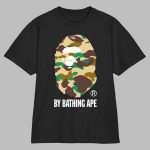 Bathing Ape Shirt Stylish Black Camo Graphic Tee