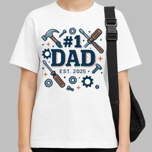 New Dad Est 2025 Tool Theme Gift Dad Shirt