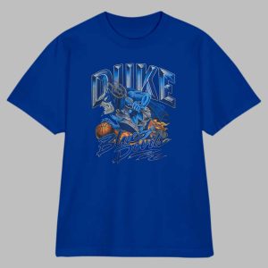 Duke Blue Devils Retro Basketball Flame Mascot Shirt