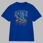 Duke Blue Devils Retro Basketball Flame Mascot Shirt