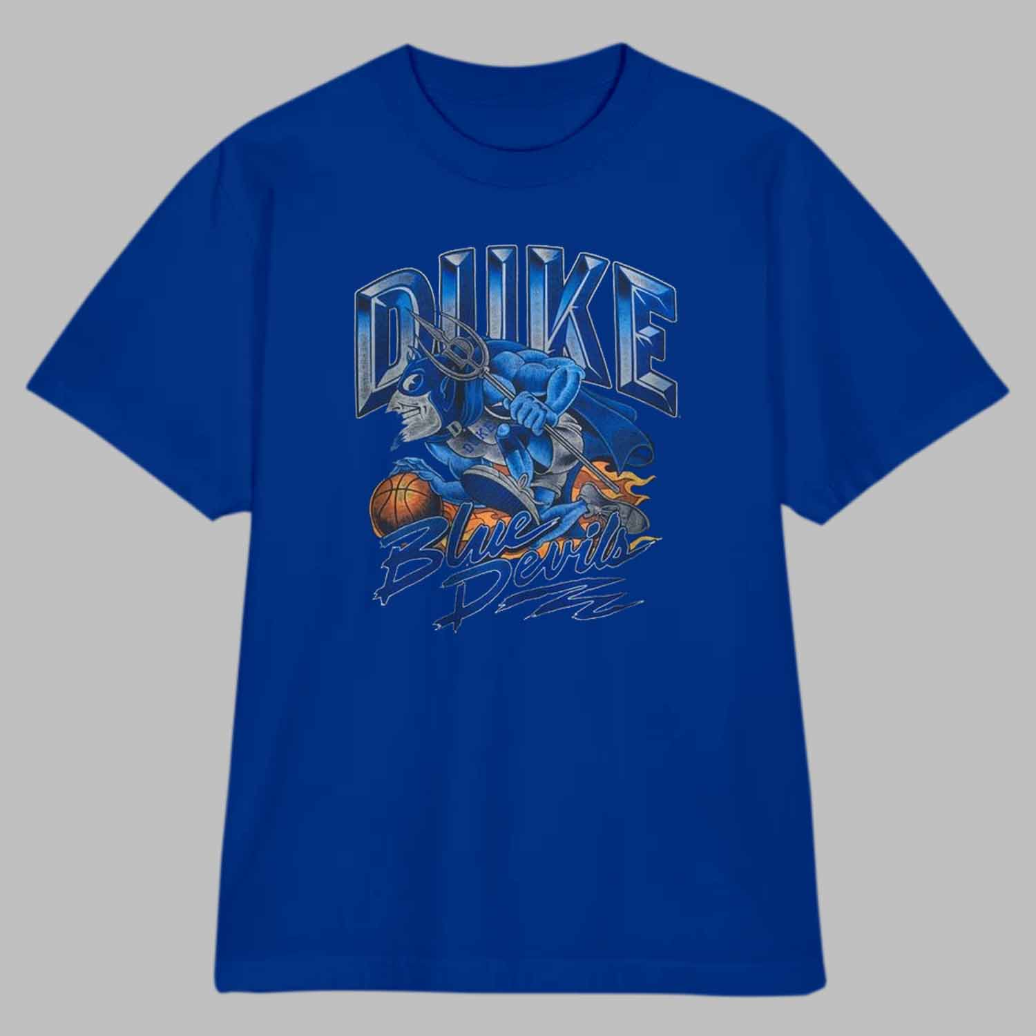 Duke Blue Devils Retro Basketball Flame Mascot Shirt Duke Blue Devils Retro Basketball Flame Mascot Shirt