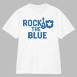 Guitar and Badge Rock the Blue Shirt