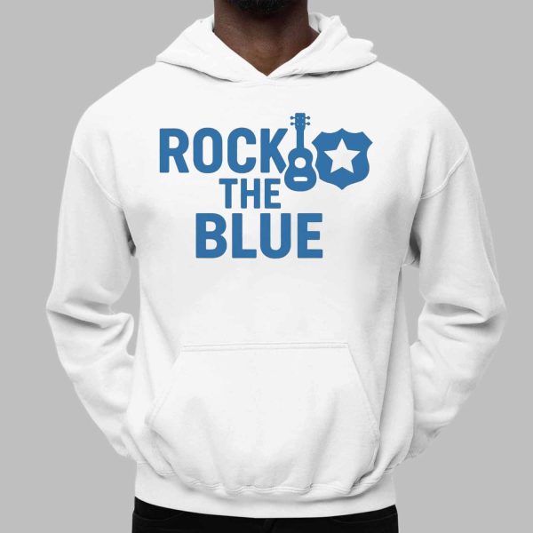 Guitar and Badge Rock the Blue Shirt