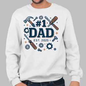 New Dad Est 2025 Tool Theme Gift Dad Shirt