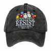 Resistance Floral USA Kingless Embroidery Washed Cotton Hat