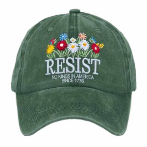 Resistance Floral USA Kingless Embroidery Washed Cotton Hat