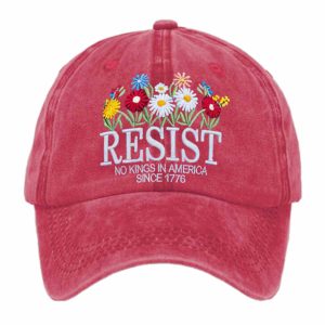 Resistance Floral USA Kingless Embroidery Washed Cotton Hat