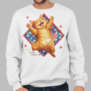 4th of July Cat Shirt Live love enjoy life cat Tee 2 4th of July Cat Shirt Live love enjoy life cat Tee