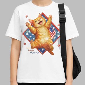 4th of July Cat Shirt Live love enjoy life cat Tee 3 4th of July Cat Shirt Live love enjoy life cat Tee