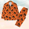 BOO Black Cat Orange Halloween Pajama Set