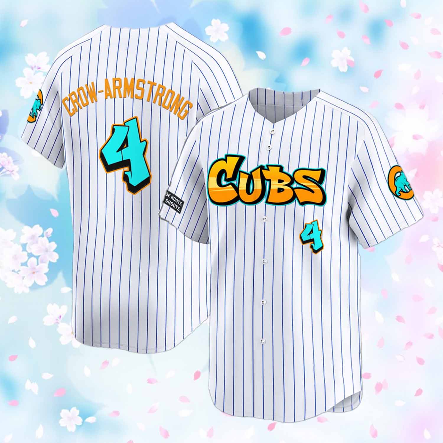Chicago Cubs Graffiti White Stripe Jersey 2025 Chicago Cubs Graffiti White Stripe Jersey 2025