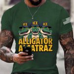 Men's Retro Alligator Alcatraz Funny Florida Everglades Dark Humor Shirt