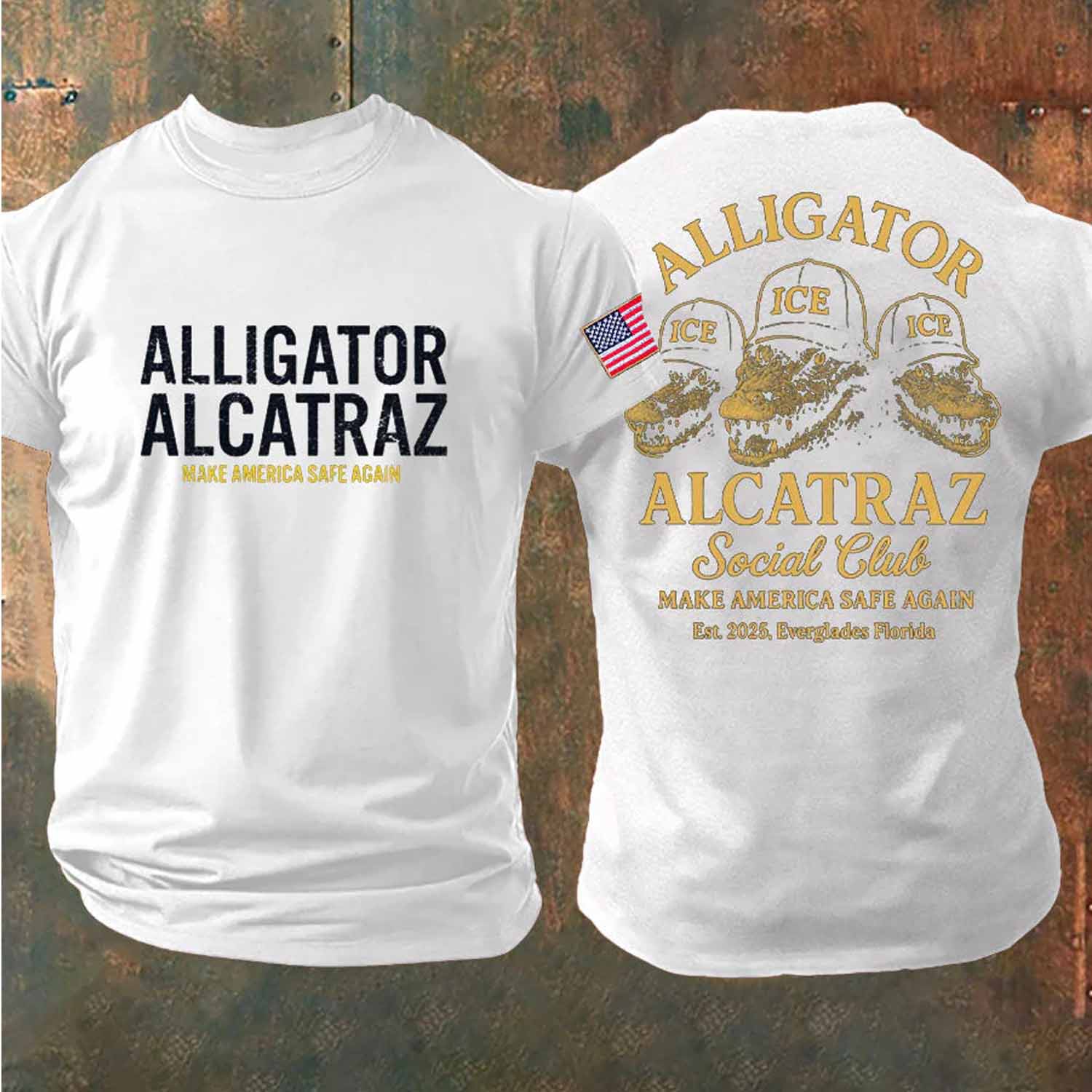 Men's Unisex Retro Alligator Alcatraz Funny Florida Everglades Dark Humor T shirt Men's Unisex Retro Alligator Alcatraz Funny Florida Everglades Dark Humor T shirt