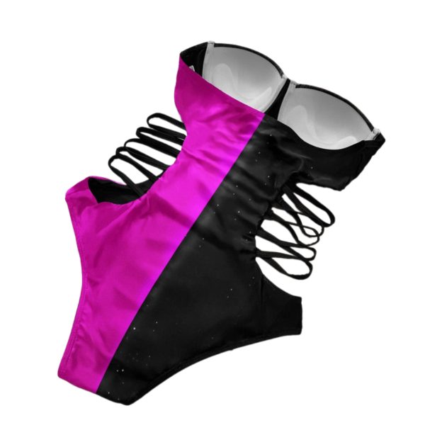 One Piece Bikini Double Block Off Shoulder Swimsuits
