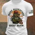 Retro Alligator Alcatraz Funny Florida Everglades Dark Humor Short Sleeve Shirt