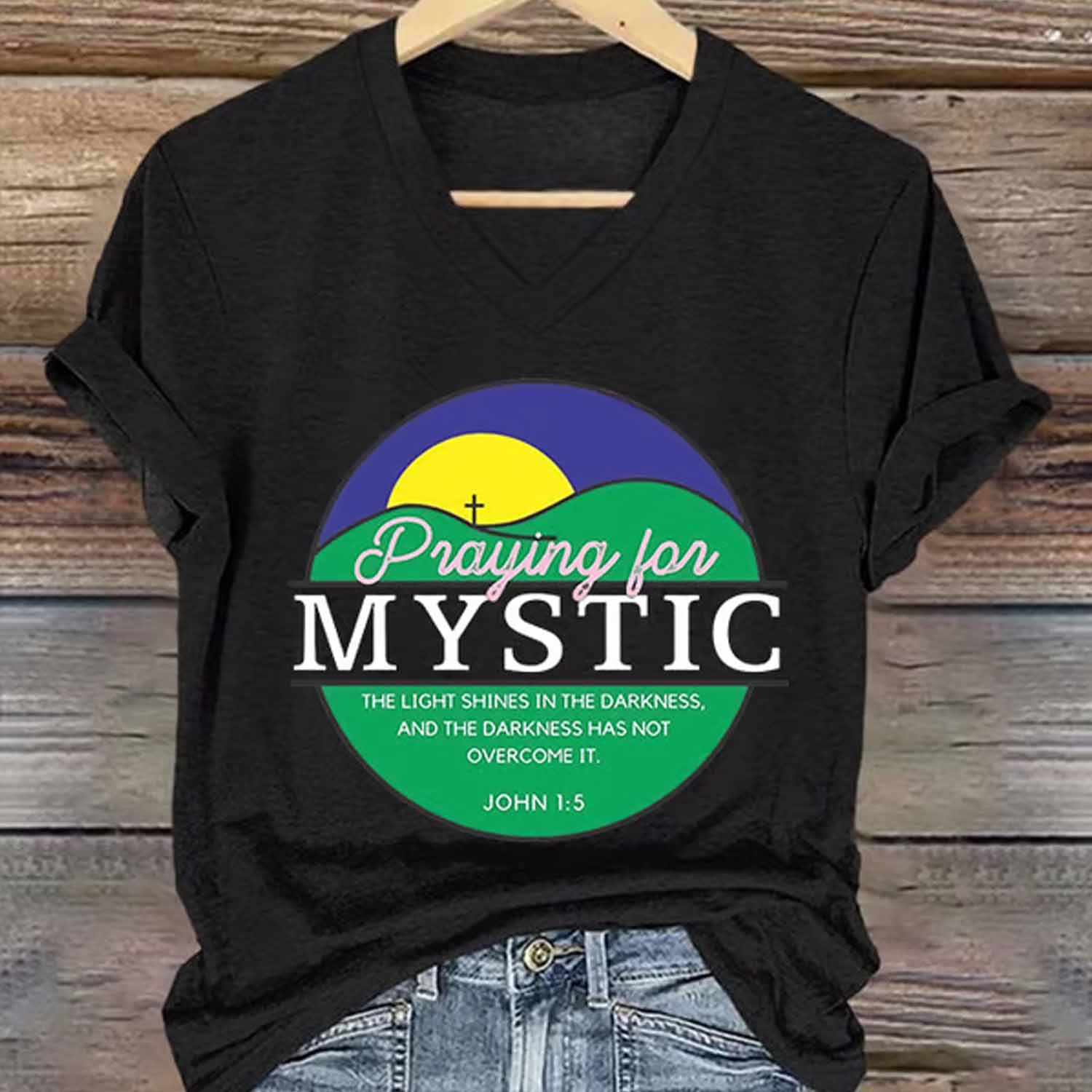 Retro Texas Strong Praying For Mystic The Light Shines In The Darkness Shirt Retro Texas Strong Praying For Mystic The Light Shines In The Darkness Shirt