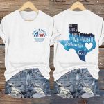 Retro Texas Strong The Stars At Night Are Big And Bright Deep In The Heart Of Texas Print T-Shirt