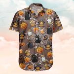 Witch Cat and Pumpkin Halloween Hawaiian Shirt