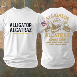 Men's Unisex Retro Alligator Alcatraz Funny Florida Everglades Dark Humor T shirt