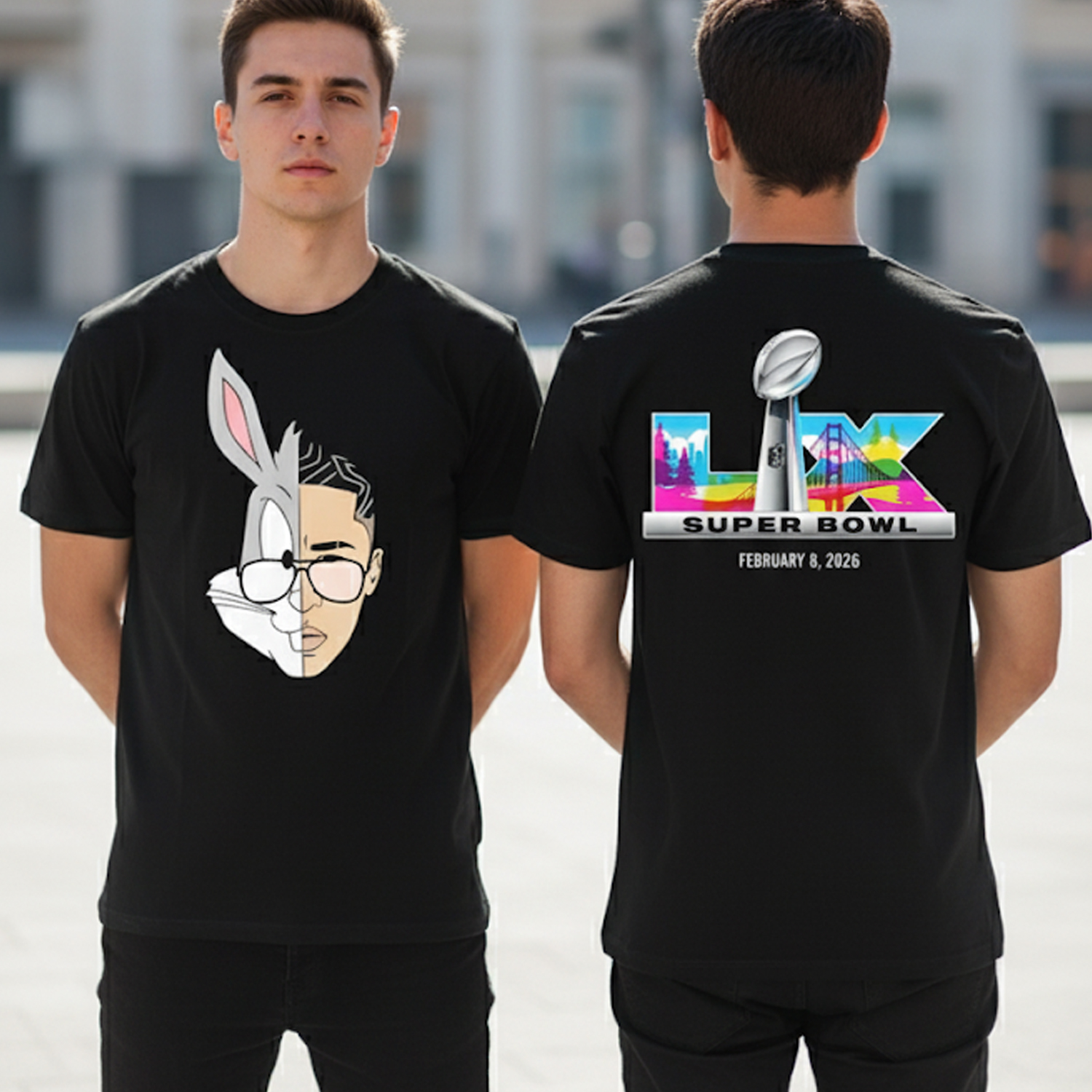 Bad Bunny x Super Bowl 2026 Logo T Shirt Bad Bunny x Super Bowl 2026 Logo T Shirt