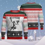He Is Rizzin Jesus Basketball Ugly Christmas Sweater