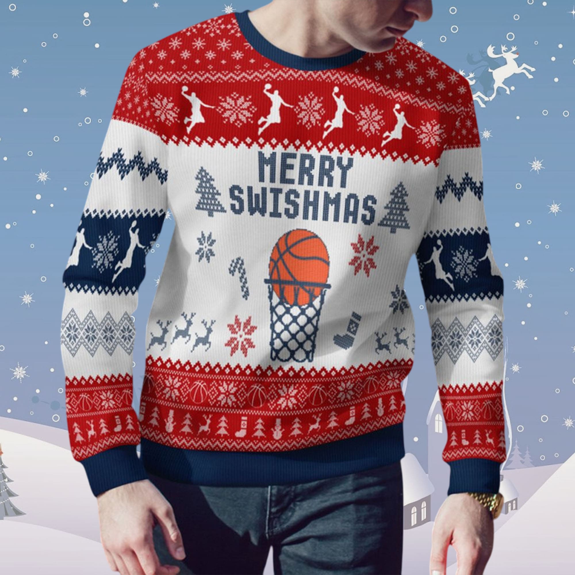 Merry Swishmas Yall Texas Basketball Ugly Sweater Merry Swishmas Yall Texas Basketball Ugly Sweater