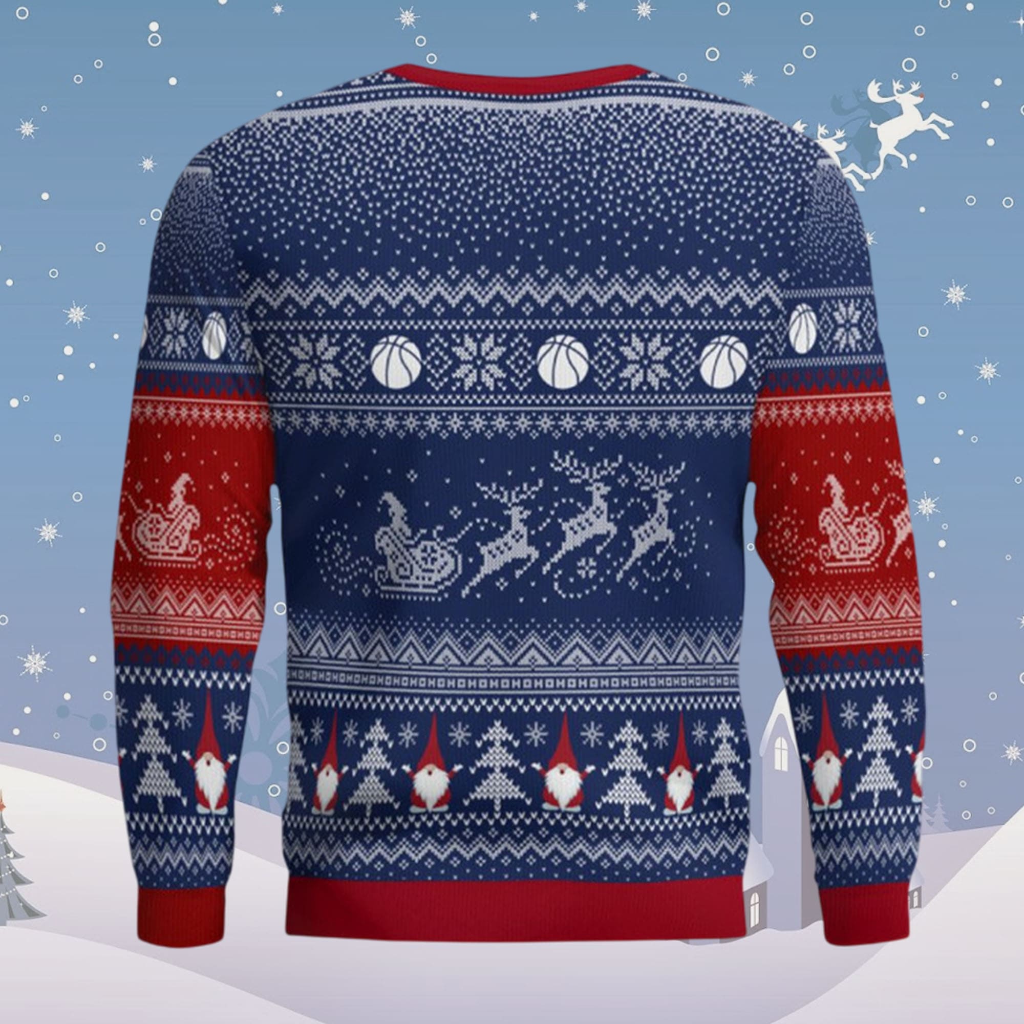 The Hooper Gnomie Basketball Christmas Ugly Sweater The Hooper Gnomie Basketball Christmas Ugly Sweater