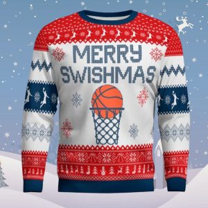 Merry Swishmas Basketball Ugly Christmas Sweater 1 Merry Swishmas Basketball Ugly Christmas Sweater