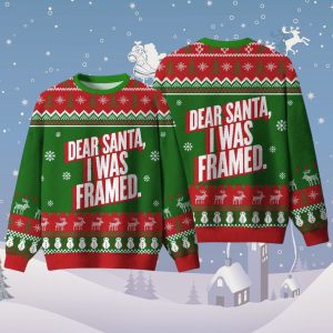 Dear Santa I Was Framed Ugly Christmas Sweater