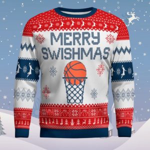 Merry Swishmas Women Basketball Ugly Christmas Sweater