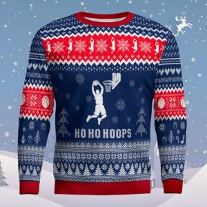 Ho Ho Hoops Basketball Christmas Ugly Sweater