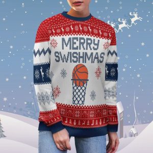 Merry Swishmas Women Basketball Ugly Christmas Sweater