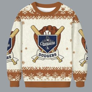 Dodgers 2025 World Series Champions Christmas Ugly Sweater