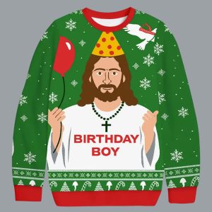 Funny Jesus Birthday Boy Christmas Ugly Sweater