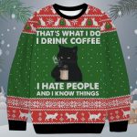 Black Cat Coffee Christmas Ugly Sweater
