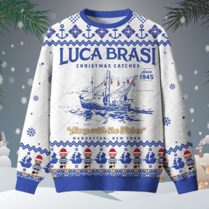Luca Brasi Sleep With The Fishes Ugly Christmas Sweater 1 Luca Brasi Sleep With The Fishes Ugly Christmas Sweater