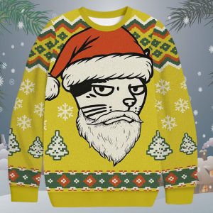 Santa Cat Funny Christmas Ugly Sweater