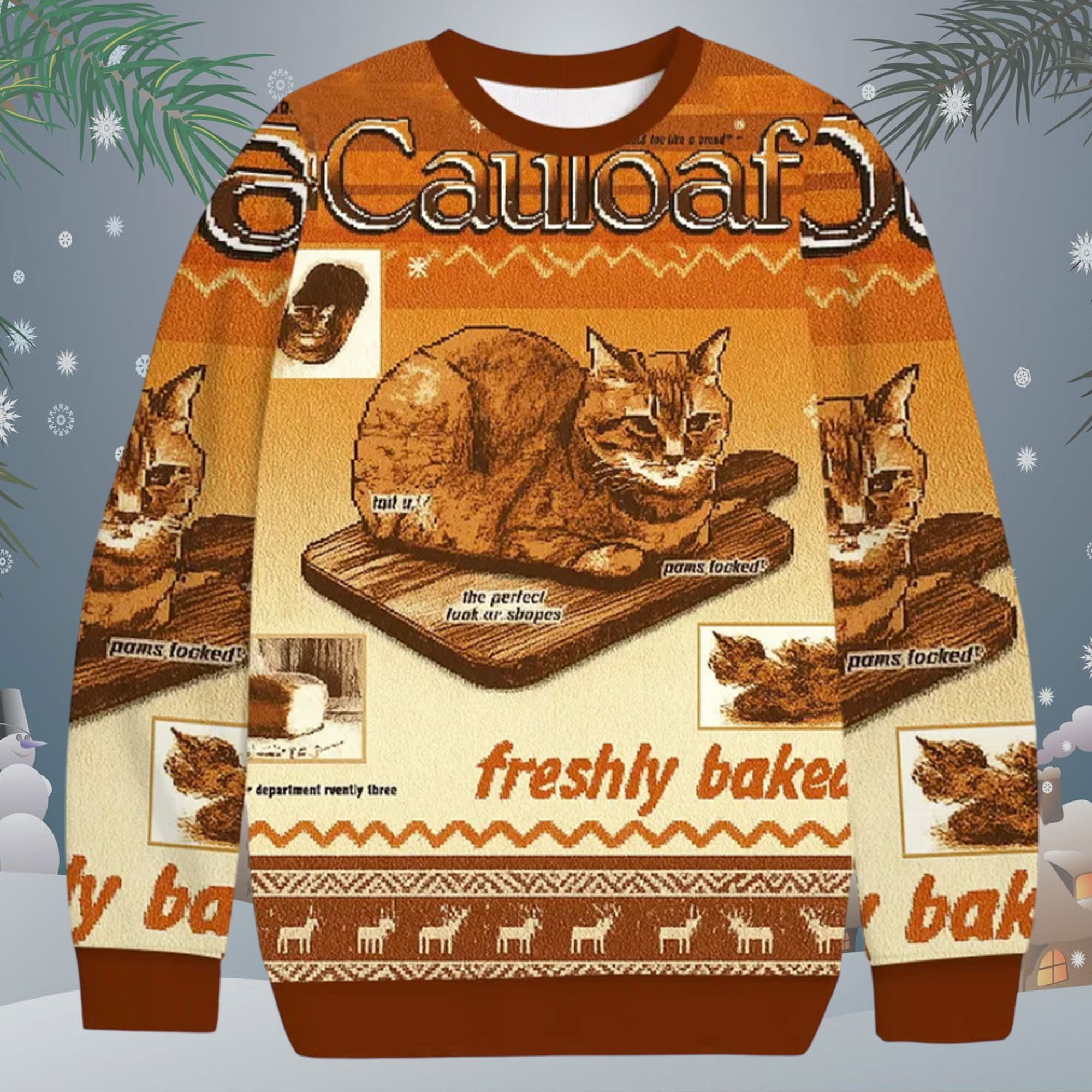 Catloaf Freshly Baked Ugly Christmas Sweater Catloaf Freshly Baked Ugly Christmas Sweater