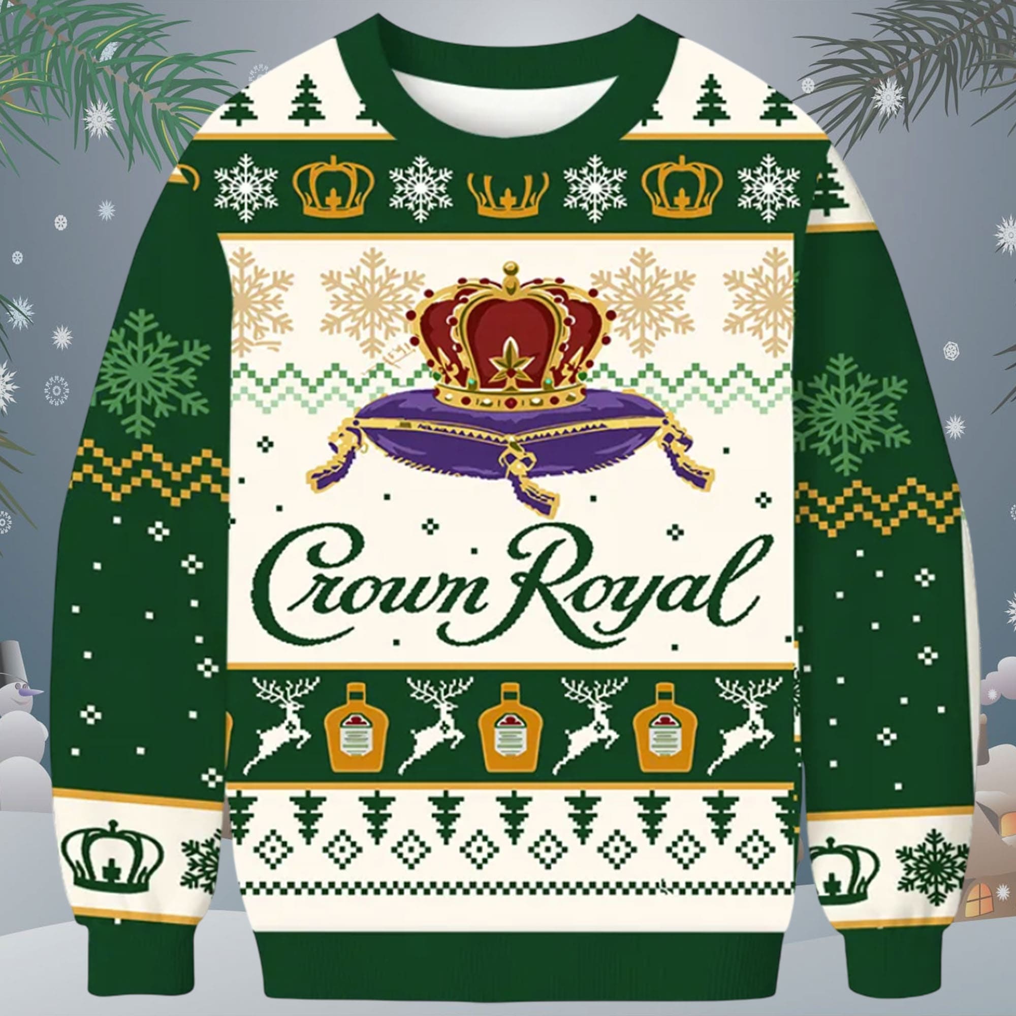 Crown Royal Reindeer Christmas Ugly Sweater Crown Royal Reindeer Christmas Ugly Sweater