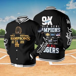 Dodgers 9X World Series Champions 2025 Baseball Jacket