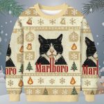Funny Cat Smoking Cigarette Meme Christmas Ugly Sweater
