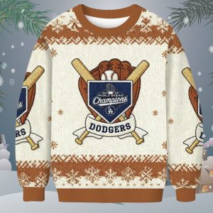 Dodgers 2025 World Series Champions Christmas Ugly Sweater