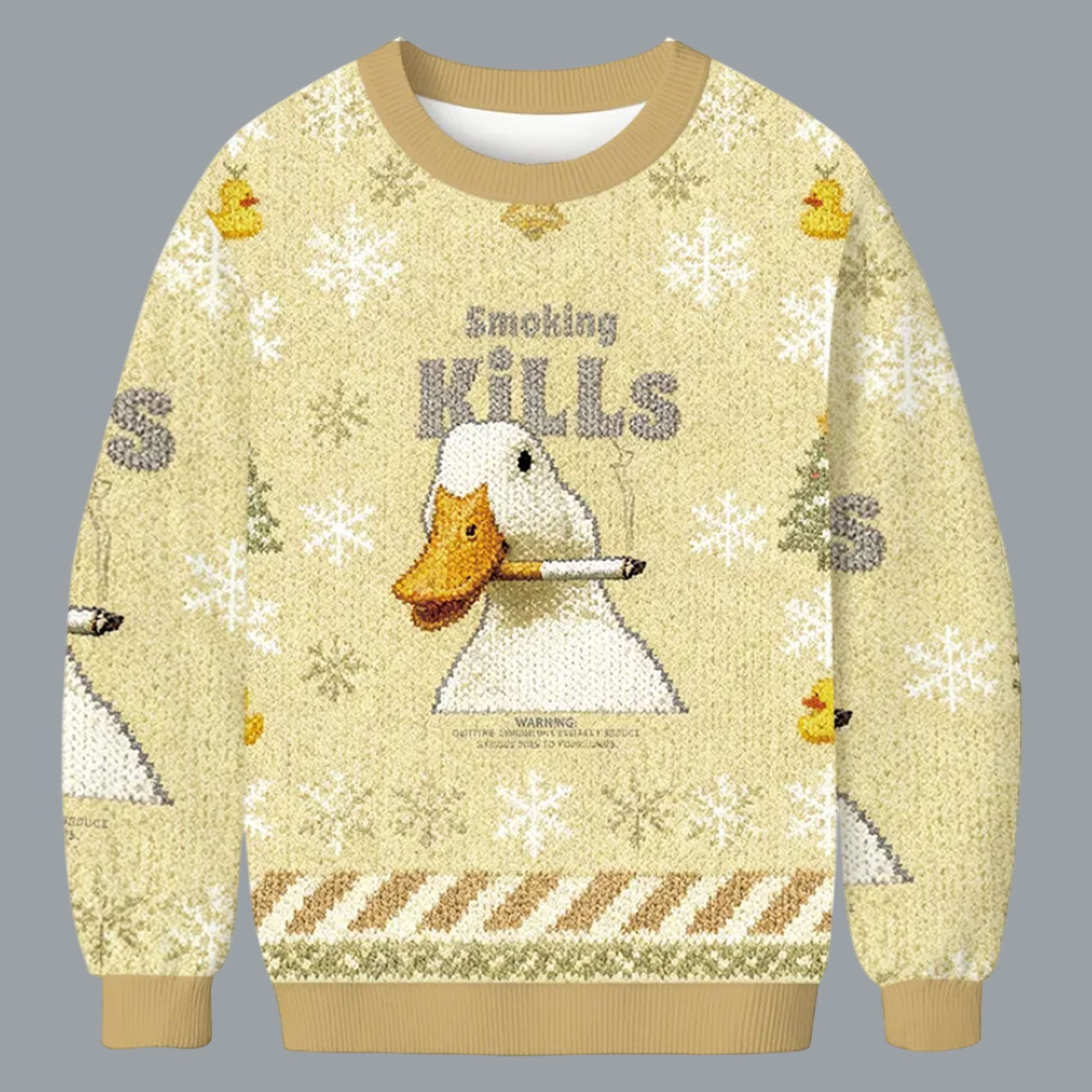 Goose Smoking Funny Meme Christmas Ugly Sweater Goose Smoking Funny Meme Christmas Ugly Sweater