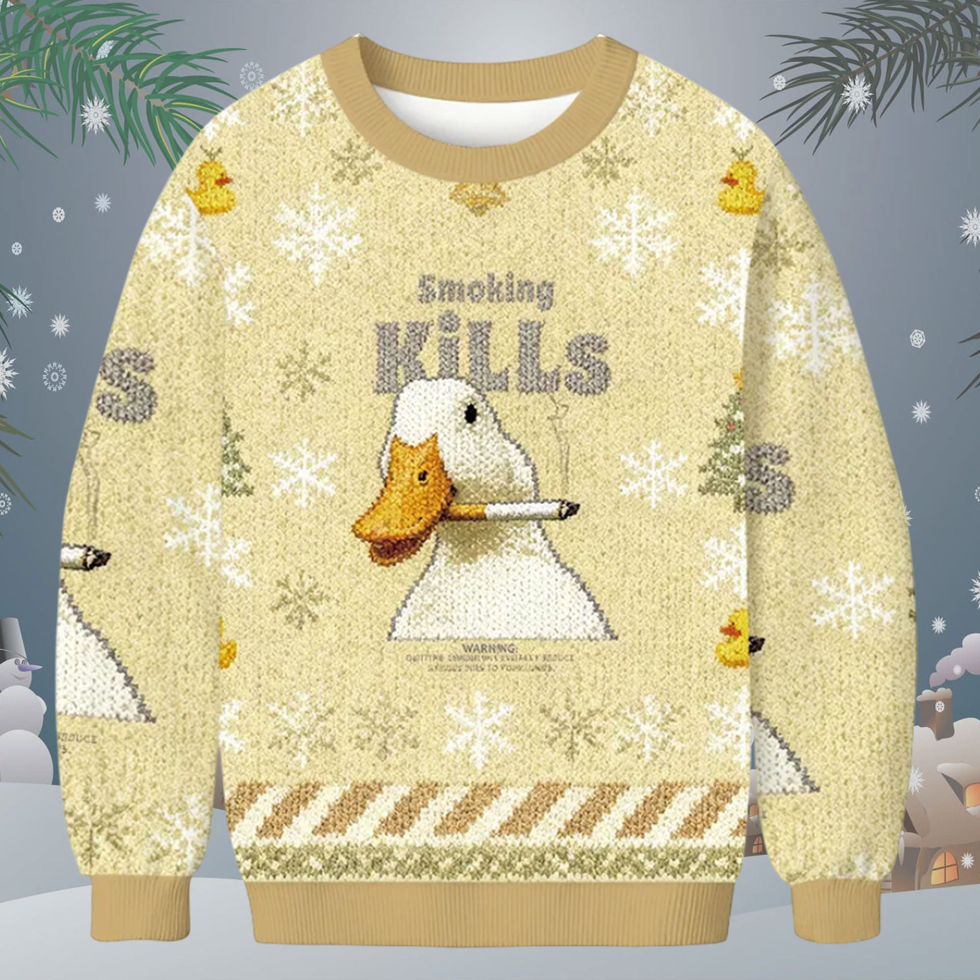 Goose Smoking Funny Meme Christmas Ugly Sweater Goose Smoking Funny Meme Christmas Ugly Sweater